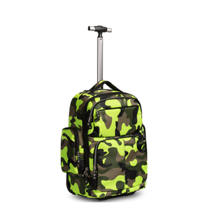 HollyHOME 20 inches Large Storage Multifunction Wheeled Travel Laptop Business Trip Rolling Backpack Carry-on Luggage Compuer Bag, Green