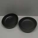 JoyJolt Mesa 40 Oz Stoneware Serving Bowls, Pasta Bowls Set of 4, Large Salad Pho Soup Bowls for Kitchen, Dishwasher and Microwave Safe Plate Bowls, Aesthetic Kitchen Essentials - Matte Black