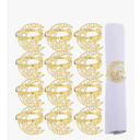 FillTouch Gold Napkin Rings Set of 12 Rhinestone Moon and Star Metal Napkin Holder Eid al Adha Mubarak Napkin Rings Napkin Buckles Eid al Adha Mubarak Table Decoration for Muslim Theme Party