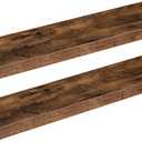 HOOBRO Floating Shelves for Wall, Wall Mounted Shelf Set of 2, 31.5" Hanging Shelf with Invisible Brackets, for Wall Storage in Bathroom Bedroom Kitchen Living Room Office, Rustic Brown BF80BJP201