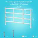 Fixed Window Safety Guard 19x 38 Adjustable Width Prevents Accidental Falls, Non-Egress, Tamper Resistant Screws Included, White, Single Pack