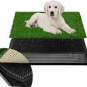 Artificial Dog Grass Pad with Tray for Potty 16x20 inches Strong Absorbency Grass Pad, Dog Litter Box for Indoor/Balcony/Apartment