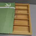 Purawood Bamboo Drawer Organizer - Expandable Silverware Organizer & Utensil Drawer Organizer, Cutlery Tray with Dividers, 7-9 Slots- Kitchen Organizer for Utensils & Flatware (Natural)
