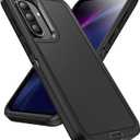 Designed for Samsung Galaxy A36 5G Case 3 in 1 Military Grade Protective Case Cover Silicone Heavy Duty Rugged Shockproof for Galaxy A36 5G Phone Case (Black+Black)