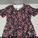 STYLEWORD Women's Summer 2026 Casual Short Sleeve Tiered Flowy Spring Dress Long Midi Beach Sundress Vacation Outfits, Black Pink Floral, Size M