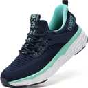 TSIODFO Womens Slip On Running Shoes Wide Lightweight Gym Workout Walking Shoes (7, Navy Blue)