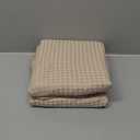 MIYE Pleated Waffle Weave Bed Skirt, Tailored Dust Ruffle 12 Inch Drop Easy Fit, Machine Washable,No Split Corners (Beige, Twin - 12" Drop)