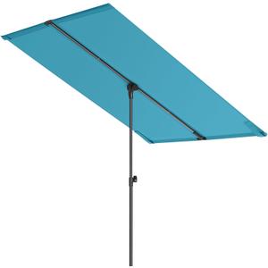 HOMSHADE 6x4ft Outdoor Balcony Umbrella - Flat Porch Pool Patio Umbrella Rectangular Canopy Shade UPF50+ UV Protection 360 Rotating & Tilting All Angles Applicable (Light Blue, No Base)