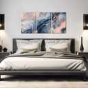 Abstract Canvas Wall Art 3 Piece Blue Pink and Gold Picture Prints Fluid Marble Texture Paintings for Living Room Bedroom Bathroom Decor Framed(Abstract-5,16.00" x 24.00" x 3Pcs)