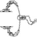 ZVVN Stainless Steel Tassel Band for Apple Watch Bands 38mm 40mm 41mm 42mm 44mm 45mm 49mm Women Men, Honeycomb Pattern Stainless Steel Metal Strap for iWatch SE Series 8 7 6 5 4 3 2 1 (Silver)