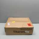 Nightstand with 2 Drawers and Open Shelf Wood Bedside Table Gold Handles Storage Night Stand with Light for Bedroom, Black and Brown (11.8 inches D x 17.1 inches W x 23.6 inches H)