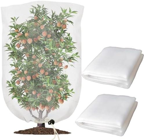 HHTHH 4pcs 3.3x4.5ft Garden Netting Bags with Drawstring Plant Mesh Cover Protect Vegetable Fruit Trees from Insect Birds, Set of 2