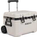 Igloo Trailmate 52Qt Wheeled Cooler, Insulated Hard Shell Ice Chest, Bone