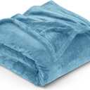 Utopia Bedding Fleece Blanket Queen Size Washed Blue 300GSM Luxury Fuzzy Soft Anti-Static Microfiber Bed Blanket (90x90 Inch)