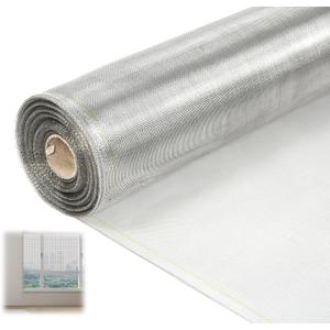 47 Inch X 98 Ft Stainless Steel Window Screen,304 Stainless Steel Mesh Window Screen Roll Stainless Steel Screen 20 Mesh Door Screen Replacement Mesh Roll for Screen Porch Pool Garden