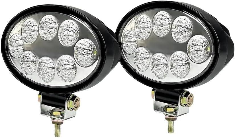 2PACK Oval 12/24V White LED Work Lights, 24W 2400LM 5.5IN Bright Cab Rear Led Flood Foglight Waterproof for Tractor Truck Offraod ATV UTV Boat Golf Cart Heavy-Duty Equipment