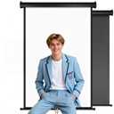 Retractable White Background Screen - 36" x56" ID Photo Portable Backdrop Roll Up/Pull Down Background Black and White Double-Sided Design Suitable for ID Card Passport Photo Photography