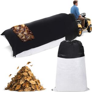 2025 Upgrated Large Lawn Tractor Leaf Bag Stitched with Tarp,Double-stitched at All Seams Resist Ripping,92.5''x53.2'' Leaf Collector for Riding Lawn Mower,Heavy Duty Leaf Grass Collection Bagger