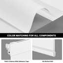 LazBlinds No-Drill Cordless Zebra Blinds - Dual Layer Light Filtering & Room Darkening, Free-Stop Lift, Easy Install, Day & Night Privacy with Valance for Window 35" W x 48" H, White
