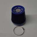 muge racing 3-inch Cold Air Intake Filter 76mm, High Performance Clamp-On Engine Intake Air Filter, Washable Reusable & Universal Round Tapered Replacement Air Filter, Blue