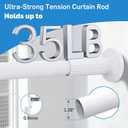 Tension Curtain Rod 51-166 Inch(4.25-13.83Ft), Extra Long Outdoor Tension Rod for Patio Window, No Drill Dual-End Adjustable Spring Shower Rod, Rust Proof Easy to Install, Rod Diameter 1.26In, White