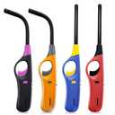 4 Pack Candle Lighter Long Lighters, Refillable Butane Lighters for Candle Camping Fireplace Party BBQ Grill (No Fuel)