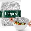 2 x 100 Pcs Reusable Aluminum Foil Food Covers, Insulation Cover Lids for Food