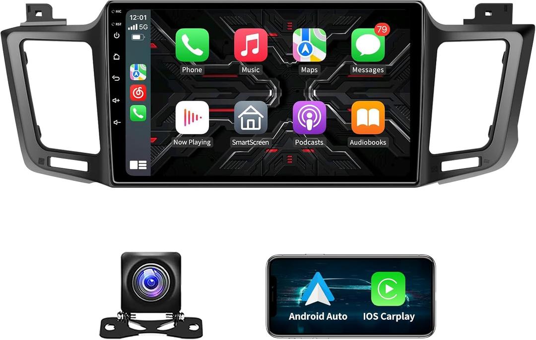 4GB+32GM Car Stereo Radio for Toyota RAV4 2013-2018, 10.2" Touchscreen Replacement with CarPlay & Android Auto Built-in Bluetooth GPS WiFi DSP FM Backup Camera Android13for J-B-L System