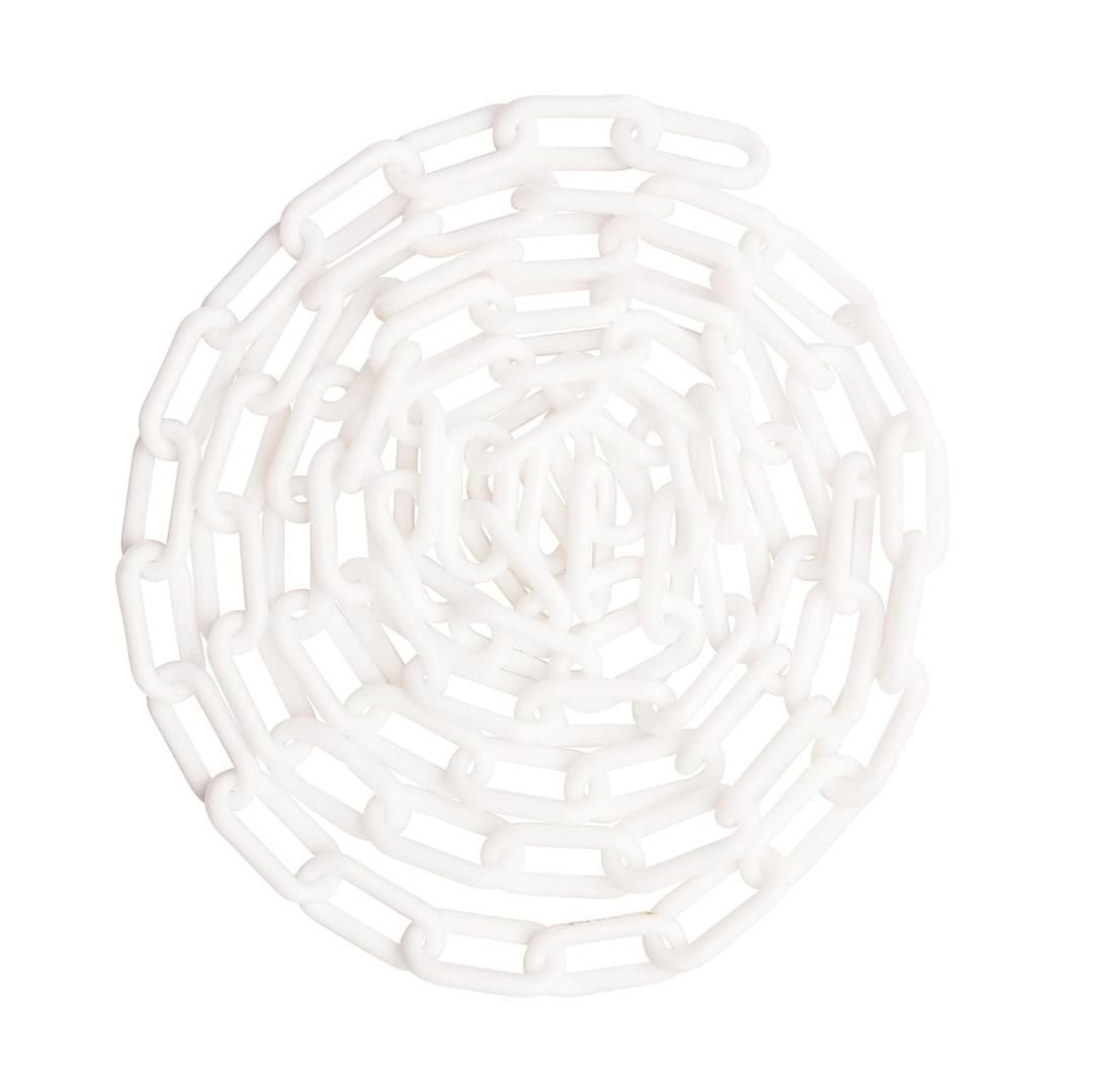 US Weight 2" x 500' SunSheild Plastic Safety Chain – White