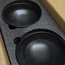 Ceramic Raised Cat Bowls, Elevated Tilted Cat Food and Water Bowls Set, Porcelain Stress Free Pet Feeder Dish for Cats and Small Dogs, Dishwasher and Microwave Safe, Set of 2(Black)