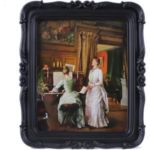 Vintage Picture Frames 8x10 Ornate Black Antique Picture Frames with Glass Front for Wall Mount or Tabletop Gallery Wall Decor Victorian Home Decor with Floral Design, Black