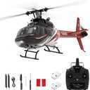F08 RC Helicopter, 1:27 Scale Bell206 6CH RC Helicopter, 2.4GHz, Brushless Motors, Optical Flow Altitude Hold, 6-Axis Gyro, One-Key Funtion, 7.4V 1200mAh Type-C Battery for Beginners