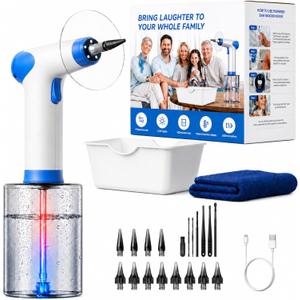 Ear Wax Removal, Electric Ear Wax Removal Kit with Digital Temperature Display, Ear Cleaner with 4 Pressure Modes, with 12 TipsSet and Towel, Earwax Removal Kit of Adults Kids, Ncludes Basin
