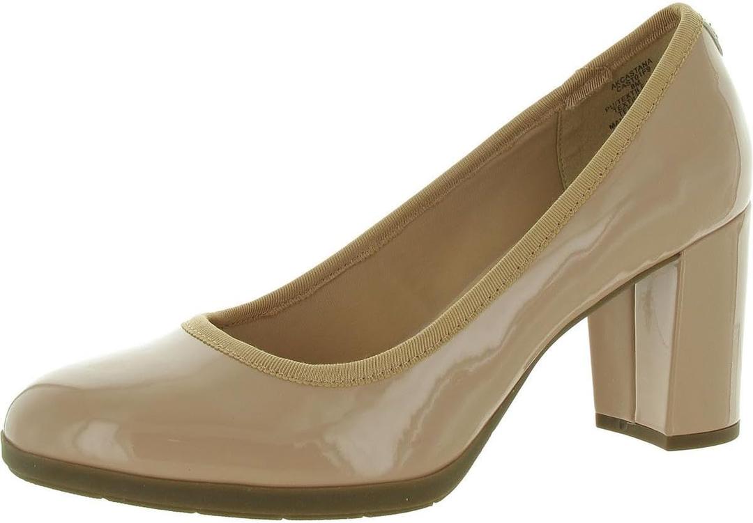 Anne Klein Womens Castana Flex Fit Block Heels (9, Nude)