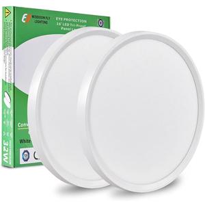 15.8Inch 2PK White LED Flush Mount Ceiling Light,32W,3480LM,3CCT Selectable