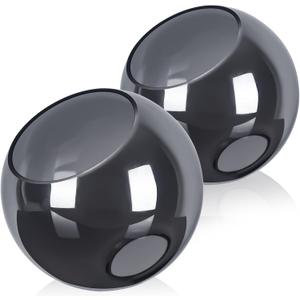 Lighting Fixture Replacement Globes Top Opening Smokey Black Glass Lamp Shades 2 Packs, for Chandelier/Pendant light/Ceiling light, 4.2cm(1.7") of socket base; 13cm(5.12") of globe width