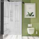 AmazerBath 54x72 Shower Curtain Stall, Plastic Small Shower Curtain Clear, Heavy Duty Thick PEVA, Stand Up Shower Stall Size with 2 Weighted Stones and 9 Grommets