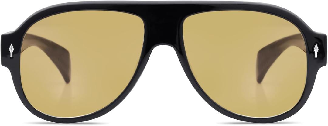 Retro Aviator Sunglasses for Women Men Trendy 70s Vintage Plastic Square Eyewear Tinted Lenses Sunnies