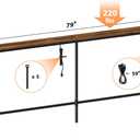 Bathola Narrow Sofa Table with 2 Power Outlets, 79” Thin Console Tables Narrow Long, Behind Couch Table Skinny, Wood Console Tables for Entryway, Living Room, Hallway, Foyer, Rustic Brown