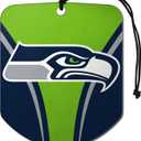 FANMATS 61586 NFL Seattle Seahawks Hanging Car Air Freshener, 2 Pack, Black Ice Scent, Odor Eliminator, Shield Design with Team Logo