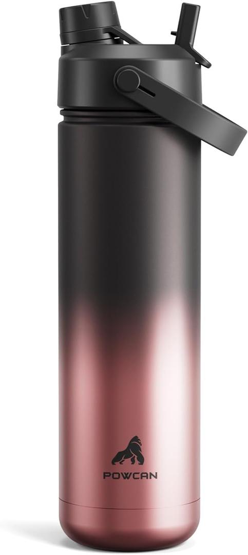 POWCAN 26 oz Insulated Water Bottle with 2-in-1 Straw and Spout Lid, Keep Cold 24H, Leak-Proof, Fits in Car Cup Holder, Stainless Steel Water Bottle for Sports, Travel, Gym, Gift, and School (Queen)