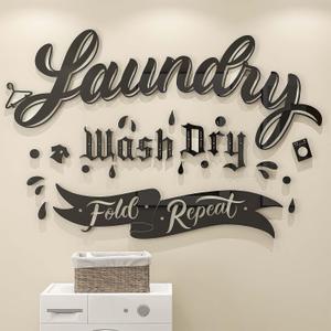 DecorSmart Laundry Room Decor Sign Farmhouse Laundry Sign Wall Decor 139 (Black) (23x15inch)