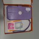 VANAVAGY Compatible for iPhone 16 Plus Wallet Case, PU Leather Flip Cover with RFID Blocking Card Holder Wrist Strap Kickstand for Wireless Charging, [Screen Protector & Camera Cover], Clove Purple