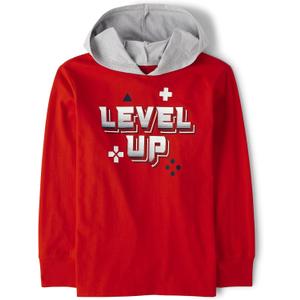 The Children's Place Boys' Hoodie Sweatshirt (Red, XS)
