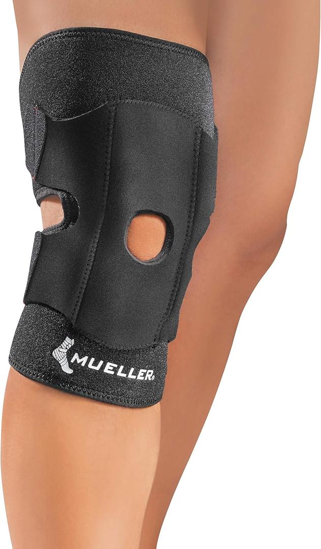 MUELLER Sports Medicine Adjustable Knee Support, Knee Pain Relief Support for Men and Women, Ideal for Arthritis, Sprains, Black (OSFM 12"-20")