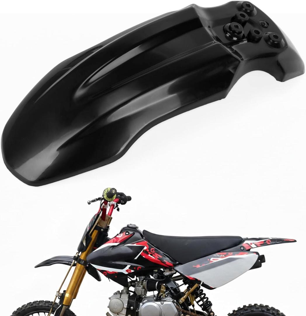 Motorcycle Front Wheel Mudguard, PSLER Dirt Bike Plastics Mud Guard, Crf50 Body Mudguard Kit for CRF50 Style 125CC Pit PRO Trail Dirt Bike, Tuttio Tutti Soleil 01 Electric Dirt Bike, Black
