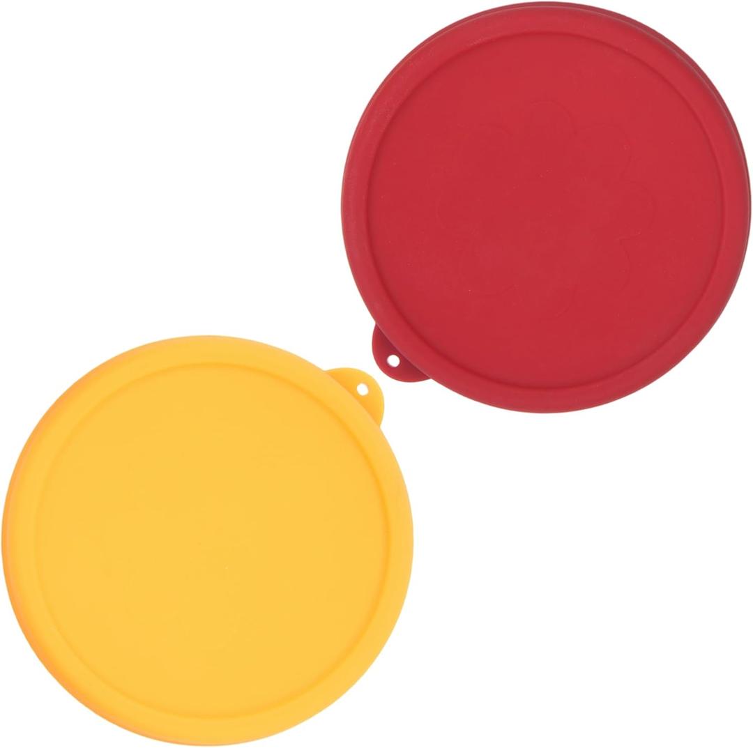 4 Cup Round Silicone Storage Cover Lids Replacement for Anchor Hocking and Pyrex 7201-PC Glass Bowls (Container not Included) (Red & Orange) 2 Pack