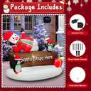 Christmas Inflatable Snowman with Penguins Decotation Blow Up 6FT Snow Man Santa Stops Here Sign Holiday Yard Decoration Gift Box, Perfect for Outdoor Lawn, Garden, or Front Porch Oranments Display