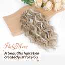FLUFYMOOZ Ponytail Extension, 12" Short Claw Ponytail Extension Wavy Curly Jaw Clip in Pony tails Hair Extension Natural Synthetic Hairpiece for Women (Light Blonde with White Blonde Highlight)