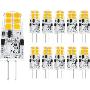 10pcs G4 LED Bulbs 1.5W Equivalent to 20W T3 Bi-Pin Base Halogen Bulb, 12V Warm White 2700K Light for Puck Light, RV, Under Counter Kitchen Lighting, Under Cabinet Light (Non-dimmable)